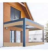 FoundGo 8'Hx7'W Vinyl Curtains for Patio,19oz Outdoor Clear Vinyl Patio Enclosure,Heavy Duty Clea...