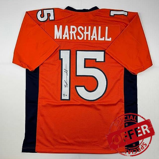 Autographed/Signed Brandon Marshall Denver Orange Football Jersey Beckett BAS COA