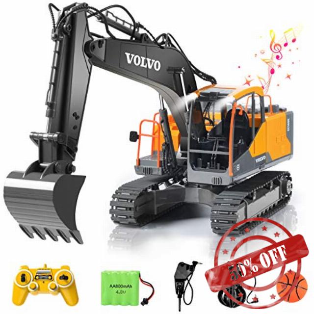 DOUBLE E Volvo RC Excavator Construction Toys