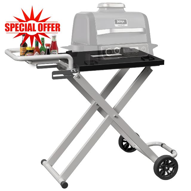 BMMXBI Portable Grill Cart for Ninja Outdoor Woodfire OG700 Series OG701 OG751 Grill