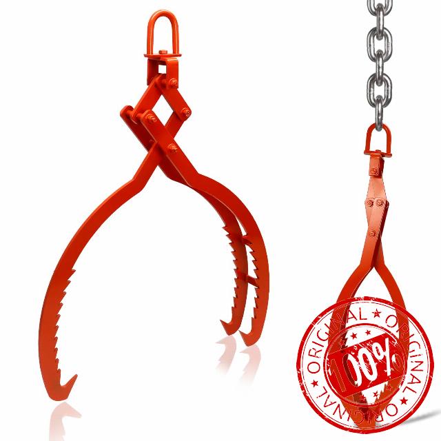 FEBTECH - Logging Tongs 32 Inch Steel 3 Claw Skidding Tongs - Fireplace Camping Accessories Log Grappling Hook Tongs - Fire Wood Log Grabber ATV Log Skidder - Hand Log Grappler Skidding Tong