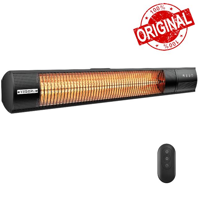 YESERLI Electric Patio Heater with Remote Control- 1500W Outdoor Heater Fast Heating with 3 Power Setting