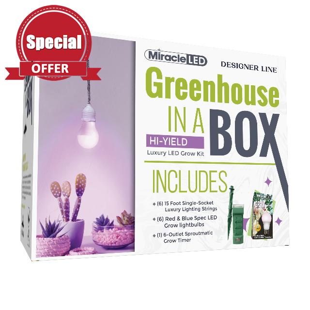 Miracle LED Greenhouse in a Box Designer Line Indoor Grow Kit - Includes Absolute Daylight Red & Blue Spectrum 100W Replacement Grow Bulb