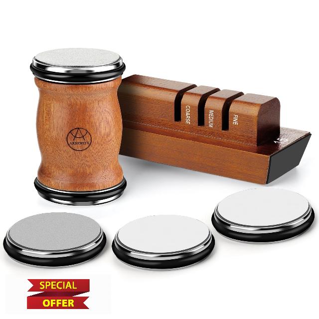 Arbenefe Rolling Knife Sharpener with 5 Replaceable Diamond and Ceramic Discs