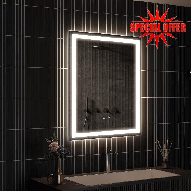 APRILSOUL 20x28 Inch LED Bathroom Mirror with Front and Backlit