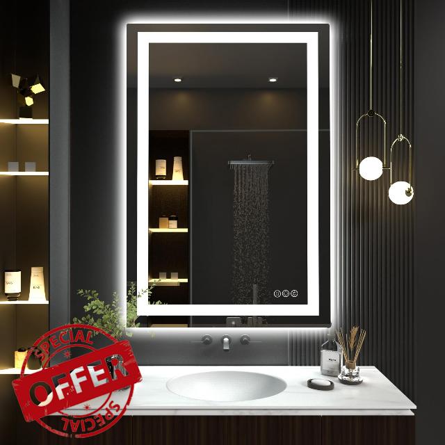 Modlicht 36x24 Inch Frontlit and Backlit Bathroom Mirror with Lights