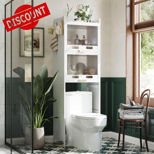 NETEL Over The Toilet Storage Cabinet with Flip Door