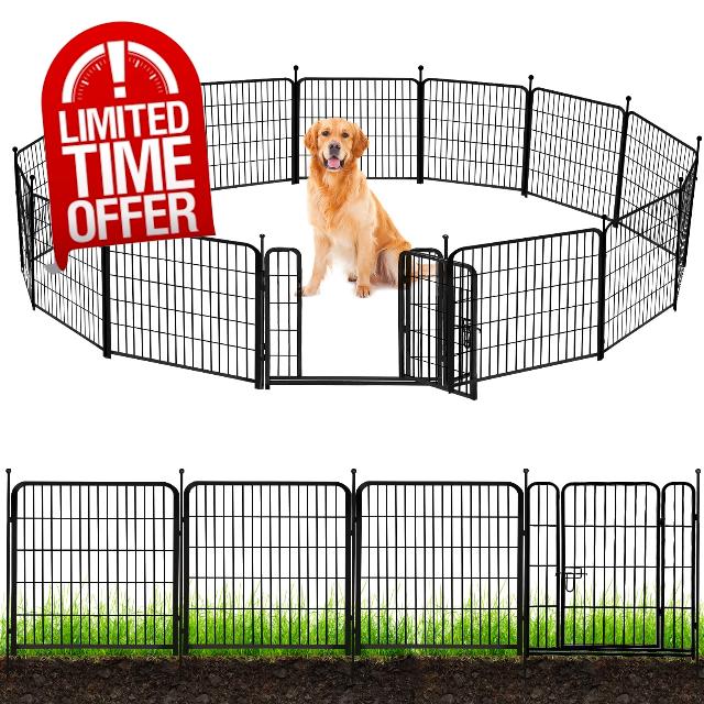 Garden Fence with Gate 36 in(H)×32 Ft(L) 14 Panels