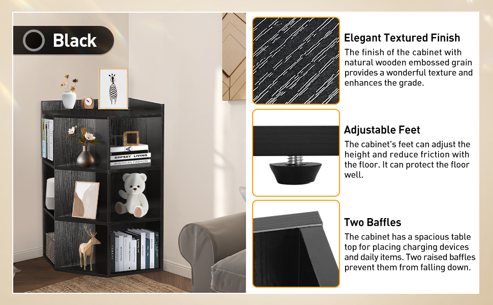 black bookshelf