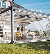 FoundGo Clear PVC Vinyl Tarp - 10'x12' - 14 Mil Thickness - Transparent Polytarp with Metal Gromm...