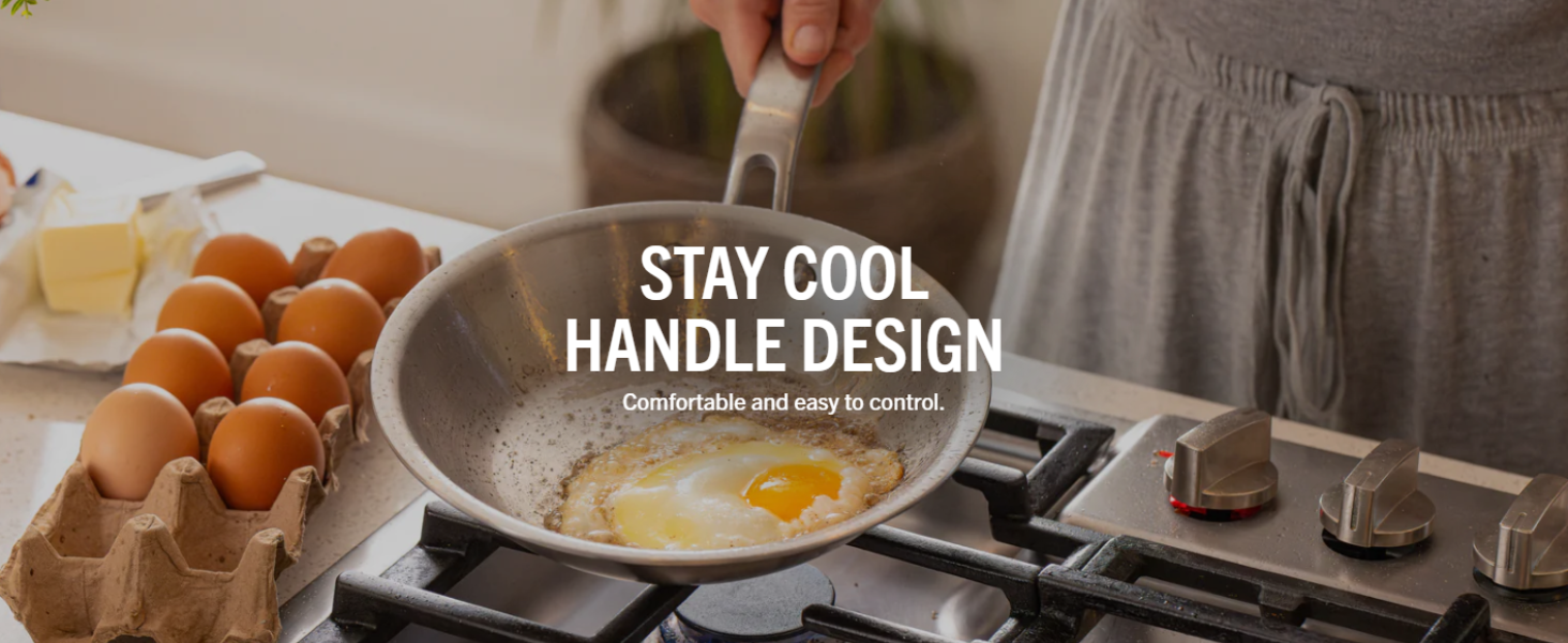 Stay cool handle design, comfortable and easy to control.