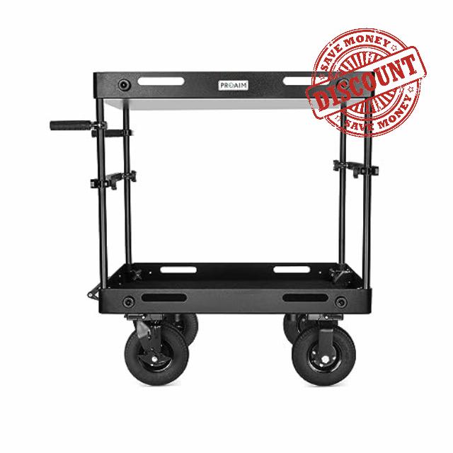PROAIM Bowado Pro V1 36" Video Production Camera Cart with Hand Grips & 2-Tier Cart. Payload up to 200kg/440lb. (CT-BW36-01)