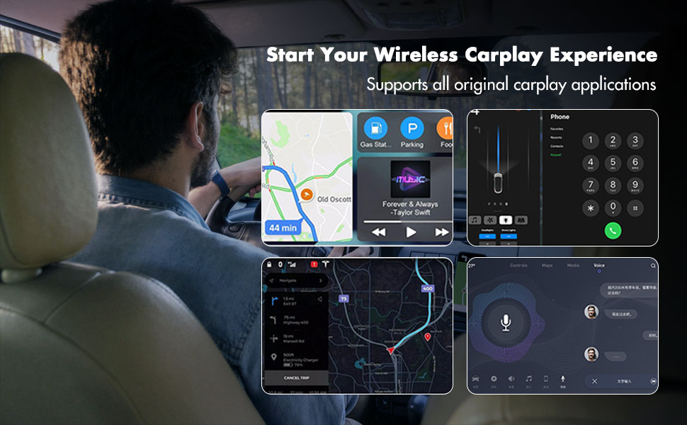 Newest Wireless Portable Car Stereo with Apple Carplay/Android Auto