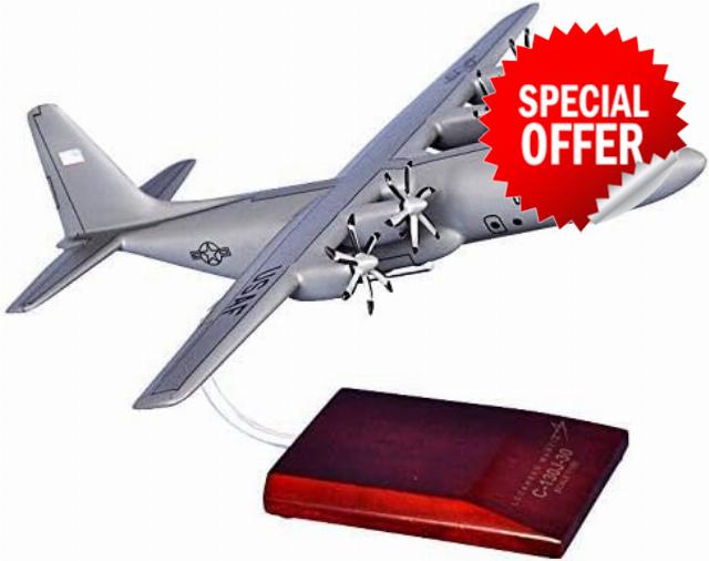 Scalecraft C-130J-30 Hercules Stretched Air Force Desktop Display Model Airplane 1/100 Scale