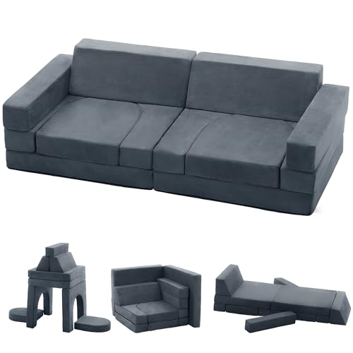 Kids Nugget Couch and Modular Kids Play Couch for Playroom and Bedroom