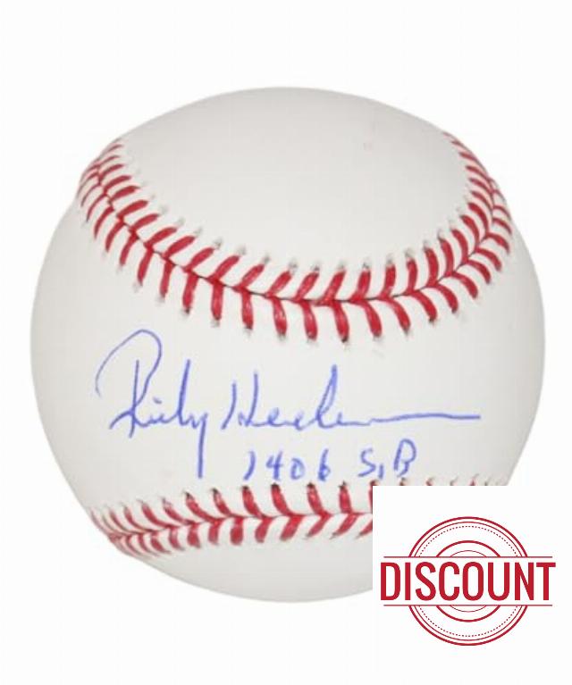 Rickey Henderson Signed Oakland Athletics OML 1406 SB Baseball Beckett