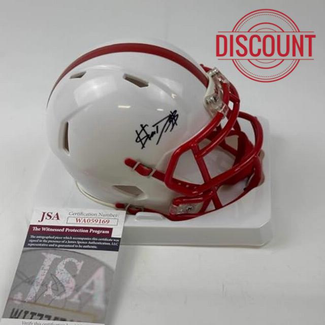 Autographed/Signed Shedeur Sanders Jackson State Mini College Football Helmet JSA COA