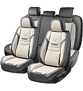 Coverado Seat Covers, Breathable Faux Leather Car Seat Protectors with Embossed Grains, Universal...