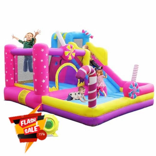 NEISHNG Inflatable Bounce House with Slide for Kids 3-10