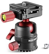 NEEWER Low Profile Ball Head, Heavy Duty Low Center of Gravity Tripod Head with Damping, Dual 360...