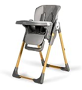 Kinder King High Chair for Babies & Toddlers, Simple Fold Highchair w/Large Storage Basket, Adjus...