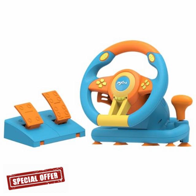 PXN V3III Steering Wheel Gaming - Racing Wheel with Line Pedals and Paddle Shifter Vibration Feedback Racing Wheel for PC
