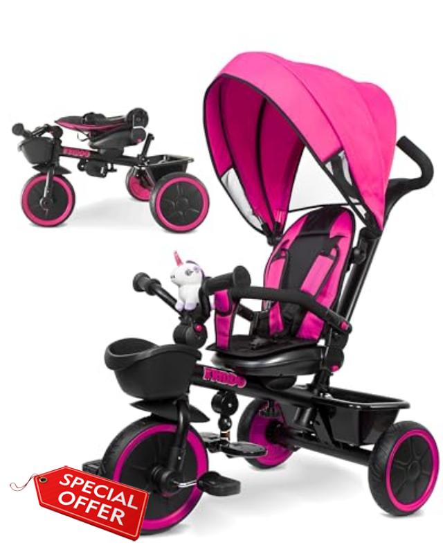 KRIDDO 7-in-1 Tricycle Stroller for Toddlers 18 Months to 5 Years
