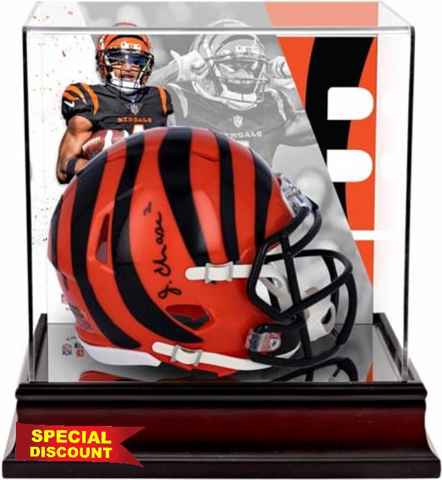 Ja'Marr Chase Cincinnati Bengals Autographed Riddell Speed Mini Helmet with Deluxe Mini Helmet Case - Autographed NFL Mini Helmets