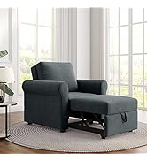 Livavege Convertible Sleeper Sectional Sofa with Storage Chaise and Pull-Out Bed, Button Tufted B...