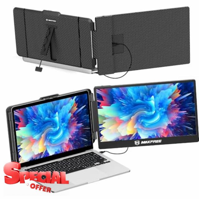 Maxfree S1 Laptop Screen Extender - 14'' Laptop Monitor Extender Plug & Play