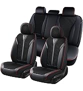 Coverado Car Seat Covers Full Set, 5 Seats Universal Seat Covers for Cars, Breathable Fabric& Fau...