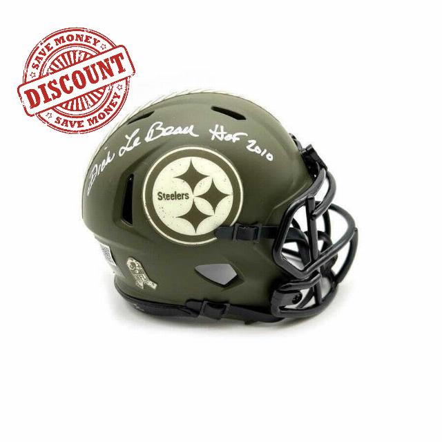 Dick Lebeau Signed Pittsburgh Steelers Salute to Service Mini Helmet with "HOF 2 - Autographed NFL Mini Helmets