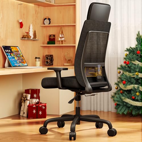 Mesh Ergonomic Chair with Big Adjustabe Headrest & Lumbar Support