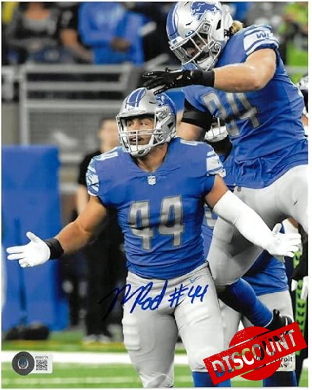 Malcolm Rodriguez Autographed Detroit Lions 8x10 Photo #3 - Autographed NFL Photos