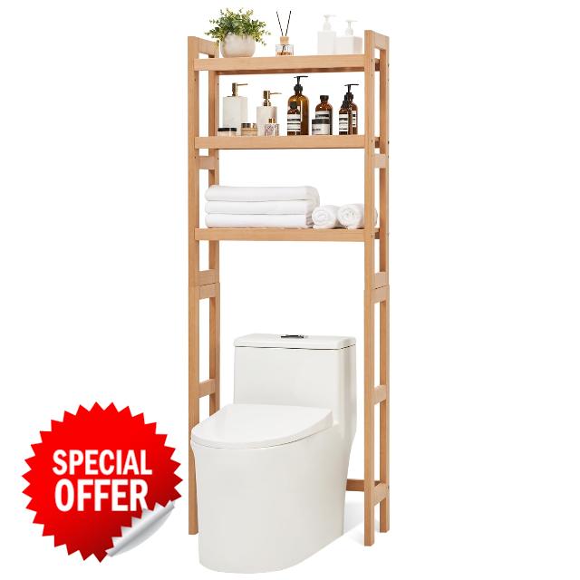 HUSHLIGHT Polymerized Wood Above The Toilet Storage Shelf