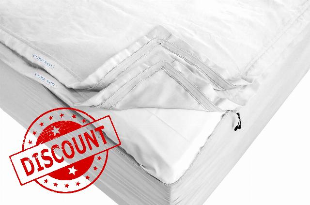 Zipper Fitted Sheet - Includes 1 Fitted Sheet Base & 2 Zip-On Sheets - Upto 16” in. Deep Pockets Full Size Zipper Fitted Sheet - Easy to Change