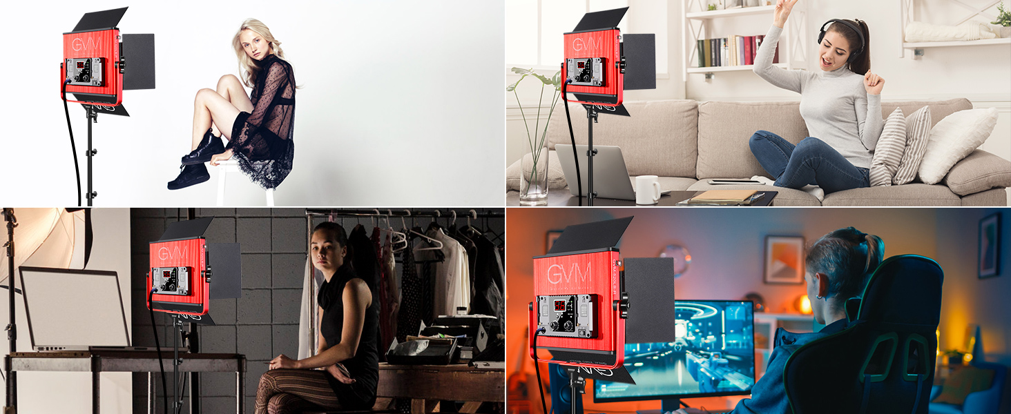 gvm light, led video light, video lighting kit, photography light, studio light