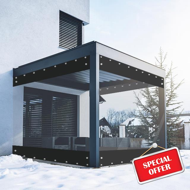 FoundGo 8'Hx15'W Vinyl Curtains for Patio