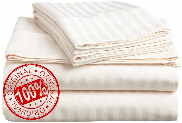 Wamsutta Dream Zone Hotel Luxury King Size 4-Piece Sheet Set 1000-Thread-Count PimaCott Soft Sheets fits up to 14-16" Deep Pocket (Stripe