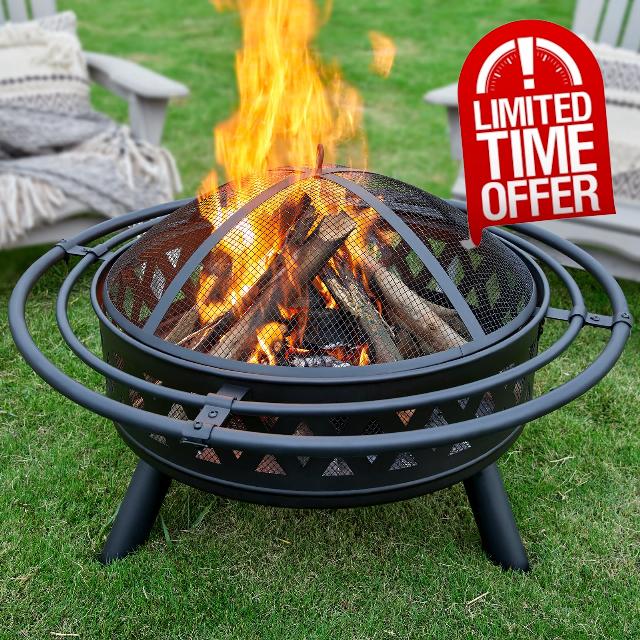 PaPaJet 35 Inch Fire Pit with 2 Loops