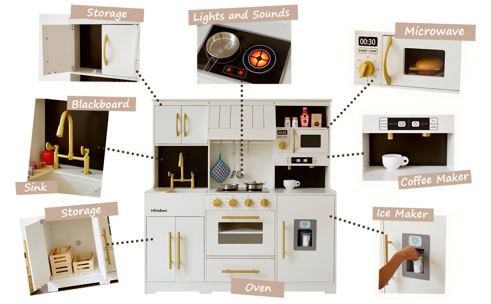 kids play kitchen toy kitchen set Toddler Kitchen wooden kitchen