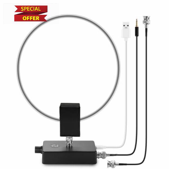 GA800 Active Shortwave Radio Loop Antenna with BNC Cable 10KHz-159MHz Portable Receiving Antenna for Ham Radio