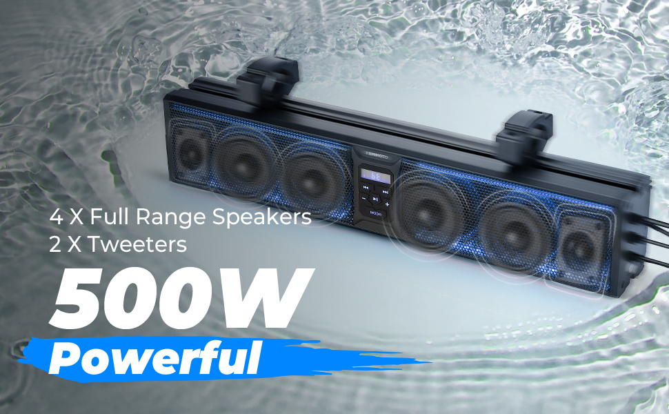 waterproof utv soundbar speaker