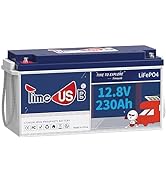 Timeusb 12V 200Ah Plus LiFePO4 Battery, Built-in 200A BMS, Deep Cycle Battery with Max 2560W Outp...