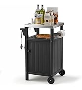 TORVA Cover for Outdoor Prep Table,600D Heavy Duty & Waterproof Cover for BBQ Grill Cart -40x22x3...