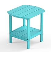 Patio Adirondack Side Table, Outdoor End Tables All-Weather Resistant HDPE Humidity-Proof Long Ti...