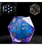 HEIMDALLR Liquid Core Dice Set with First Ever LED Display Case - 7-PC Hand-Painted Sharp Edge DN...