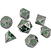 HEIMDALLR Metal DND Dice Set 7pcs - Indestructible Metal Dice Set w/Dice Bag; D&D Dice Set D&D (D...