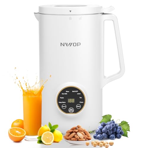 28 oz Soy Milk Maker with 10 Blades 12H Timer No Soaking Free Filtering Self-Cleaning for DIY Homemade Juice Vegan Plant-Based Milk Oat Cashew Almond Coconut Milk