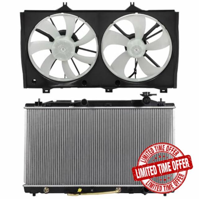 OCPTY 621-237 Cooling Fan + 2817 Radiator Replacement Cooling Fan Assembly for 2005-2012 for Toyota for Avalon 2007-2011 for Toyota for Camry 2009-2014 for Toyota for Venza